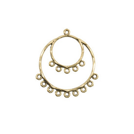 1708-0408-OXGL - Metal Chandelier Earring Circles 33X37MM Antique Gold 5/9 Loops 20pcs 1708-0408-OXGL,Findings,Earrings,Decorative parts,33X37MM,Metal,Chandelier Earring,Circles,33X37MM,Antique Gold,Metal,5/9 Loops,20pcs,China,montreal, quebec, canada, beads, wholesale
