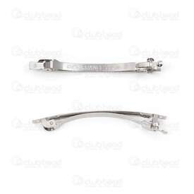 1709-0257-60.4I - Métal Pince à Cheveux 8.2x0.4cm Inscription "clip france" avec 2 Trou Naturel 20pcs 1709-0257-60.4I,Accessoires de finition,Pour cheveux,Pinces à cheveux,montreal, quebec, canada, beads, wholesale