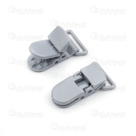 1709-0900-3544 - Plastic Pacifier clip 21x35mm Grey With Loop 1pc  Ideal for chew beads jewelry 1709-0900-3544,For teething jewelry,Clip,Plastic,Pacifier clip,21x35MM,Grey,Grey,Plastic,With Loop,1pc,China,Ideal for chew beads jewelry,montreal, quebec, canada, beads, wholesale
