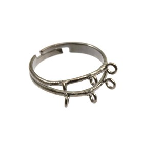 1711-0130-BN - Metal Finger Ring Adjustable size 18mm Diameter Black Nickel 6 Loops 10pcs 1711-0130-BN,Clearance by Category,Findings,Metal,10pcs,Metal,Finger Ring Adjustable size,18mm Diameter,Grey,Black Nickel,Metal,6 Loops,10pcs,China,montreal, quebec, canada, beads, wholesale