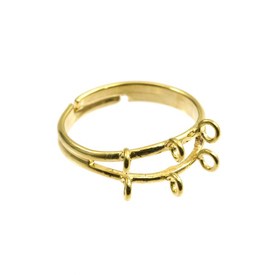 1711-0130-GL - Metal Finger Ring Adjustable size 18mm Diameter Gold 6 Loops 10pcs 1711-0130-GL,Findings,10pcs,18mm Diameter,Metal,Finger Ring Adjustable size,18mm Diameter,Gold,Metal,6 Loops,10pcs,China,montreal, quebec, canada, beads, wholesale