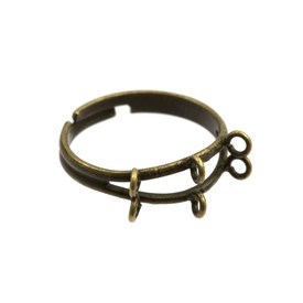 1711-0130-OXBR - Metal Finger Ring Adjustable size 18mm Diameter Antique Brass 6 Loops 10pcs 1711-0130-OXBR,Clearance by Category,Metal,Antique Brass,Metal,Finger Ring Adjustable size,18mm Diameter,Antique Brass,Metal,6 Loops,10pcs,China,montreal, quebec, canada, beads, wholesale