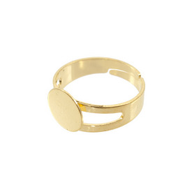 1711-0144-GL - Metal Finger Ring Adjustable size With Round 10mm Plate 20mm Diameter Gold Nickel Free 10pcs 1711-0144-GL,Findings,Ring bases,Gold,Metal,Finger Ring Adjustable size,With Round 10mm Plate,20mm Diameter,Gold,Metal,Nickel Free,10pcs,China,montreal, quebec, canada, beads, wholesale
