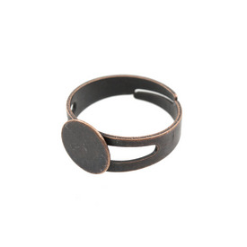 1711-0144-OXCO - Metal Finger Ring Adjustable size With Round 10mm Plate 20mm Diameter Antique Copper Nickel Free 10pcs 1711-0144-OXCO,1711-014 plateau,Metal,Finger Ring Adjustable size,With Round 10mm Plate,20mm Diameter,Brown,Antique Copper,Metal,Nickel Free,10pcs,China,montreal, quebec, canada, beads, wholesale