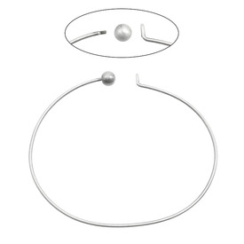 1711-0230 - Metal Bracelet Oval 60x70MM Antique Silver Unscrewable Ball Clasp 5pcs 1711-0230,montreal, quebec, canada, beads, wholesale