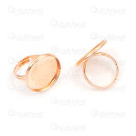 1711-2000-RGL - Brass Bezel Cup Ring 20mm Round Rose Gold Adjustable size 6.5+ 10pcs 1711-2000-RGL,Size=20MM,montreal, quebec, canada, beads, wholesale