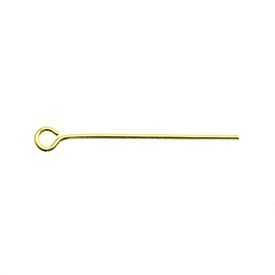 A-1714-0212 - Metal Eye Pin 25MM Gold Wire Size 0.7mm-22GA 5x100pcs A-1714-0212,Findings,5x100pcs,Metal,Eye Pin,25MM,Gold,Metal,Wire Size 0.7mm,5x100pcs,China,montreal, quebec, canada, beads, wholesale