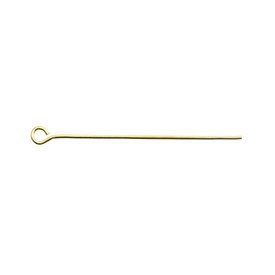 A-1714-0222 - Metal Eye Pin 38MM Gold Wire Size 0.7mm-22GA 200pcs A-1714-0222,Metal,Eye Pin,38MM,Gold,Metal,Wire Size 0.7mm,200pcs,China,montreal, quebec, canada, beads, wholesale