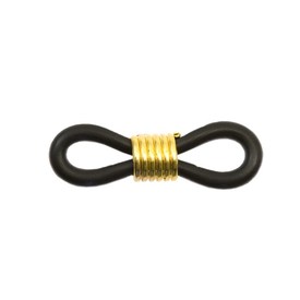 *1715-0000-GL - Rubber Eyeglass Holder 6X21MM Black Gold Nickel Free 50pcs *1715-0000-GL,Findings,Eyeglass holders,montreal, quebec, canada, beads, wholesale