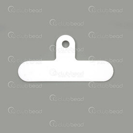 1715-0003-2WH - PVC Languette Attache pour Cordon a Cellulaire 54x27.5x2mm Trou 4.5mm Blanc 10pcs 1715-0003-2WH,montreal, quebec, canada, beads, wholesale