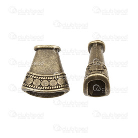 1717-0102-BR - Metal Cone Flatted Fancy 16X17MM Brass 10pcs 1717-0102-BR,cône,montreal, quebec, canada, beads, wholesale