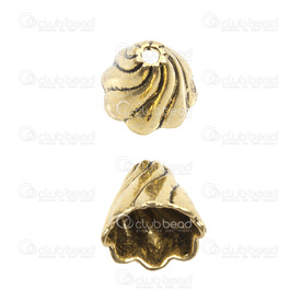 1717-0104-OXGL - Metal Cone Corrugated 12X13MM Antique Gold 20pcs 1717-0104-OXGL,Findings,Cones,20pcs,Cone,Metal,Metal,12X13MM,Corrugated,Gold,Antique,China,20pcs,montreal, quebec, canada, beads, wholesale