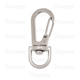 1717-0119-2 - Metal Carabiner Clasp 36x14mm Natural Key Ring Hook 20pcs 1717-0119-2,Findings,Clasps,montreal, quebec, canada, beads, wholesale