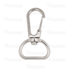 1717-0119-22 - Metal Carabiner Clasp 28x14mm Key Ring Hook with \'\'D\'\' Ring 15x22mm Natural 20pcs 1717-0119-22,Findings,Clasps,Springing,Carabiner,montreal, quebec, canada, beads, wholesale