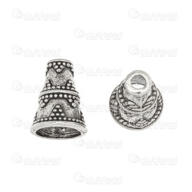 1717-0120 - Metal Cone With Engraved Design 12x9mm Antique Nickel 20pcs 1717-0120,Findings,Bead caps,Metal,Cone,Metal,Metal,12x9mm,With Engraved Design,Antique Nickel,China,20pcs,montreal, quebec, canada, beads, wholesale