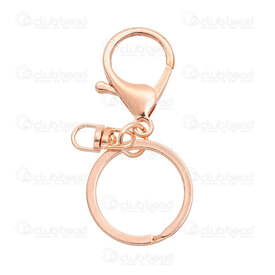 1717-0130-RGL - Metal Key Ring Set 30MM Jump Ring and Clasp Rose Gold 10 set 1717-0130-RGL,Findings,Key-rings,montreal, quebec, canada, beads, wholesale