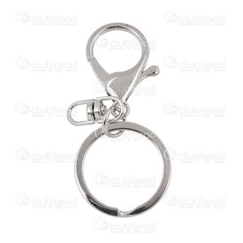 1717-0130-WH - Key ring set 30MM jump ring and clasp Nickel fit to make fluffy ball key ring 10 set 1717-0130-WH,Findings,Key-rings,montreal, quebec, canada, beads, wholesale