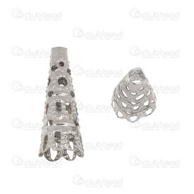 1717-0134-WH - Metal Cone Fancy Design 22.5x9mm Nickel 100pcs 1717-0134-WH,1717,montreal, quebec, canada, beads, wholesale