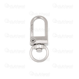 1717-0138-WH - Metal Key Ring Clasp 33x12.5x21mm Natural 20pcs 1717-0138-WH,porte-cle,montreal, quebec, canada, beads, wholesale