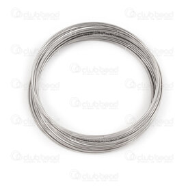 1718-0314 - Steel Memory Wire Bracelet 0.6x50mm Natural App. 30gr 1718-0314,Memory,Wire,montreal, quebec, canada, beads, wholesale