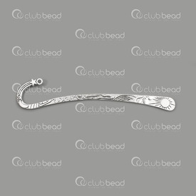 1719-0016-WH - Metal Bookmark Engraved Sun 12.5cm Nickel 5pcs 1719-0016-WH,Findings,Bookmarks,montreal, quebec, canada, beads, wholesale