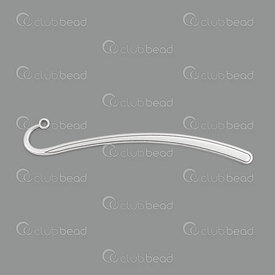 1719-0026-SL - Metal book mark straight curve 125x20mm Silver 5pcs 1719-0026-SL,Findings,Bookmarks,montreal, quebec, canada, beads, wholesale