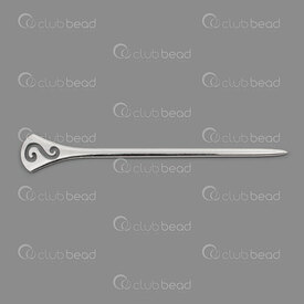 1719-0028 - Metal Bookmark Straight 12.5cm with Fancy Curve Natural 5pcs 1719-0028,Findings,Bookmarks,montreal, quebec, canada, beads, wholesale