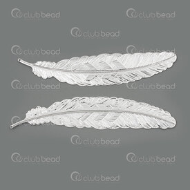 1719-0030-SL - Laiton Signet 11.5x2.3cm Motif Feuille Trou 1mm Argent 5pcs 1719-0030-SL,Accessoires de finition,Signets,montreal, quebec, canada, beads, wholesale