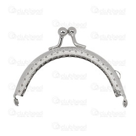 1719-1008-WH - purse snap opener 8.5cm half round nickel 1pc 1719-1008-WH,montreal, quebec, canada, beads, wholesale