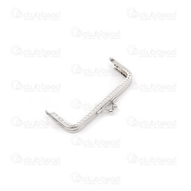 1719-1010-WH - Metal square purse frame opener 10x6cm with two loops  Nickel 1pc 1719-1010-WH,montreal, quebec, canada, beads, wholesale