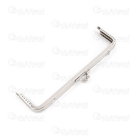 1719-1018-WH - Metal square purse frame opener 18x6cm with two loops  Nickel 1pc 1719-1018-WH,Various products,Accessories,montreal, quebec, canada, beads, wholesale
