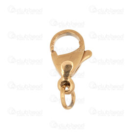 1720-0006-02 - Stainless Steel 304 Fish Clasp 8x13mm Gold With 5mm Jump Ring 25pcs 1720-0006-02,Findings,Clasps,Springing,Fish clasps,Stainless Steel 304,Fish Clasp,8X13MM,Grey,Gold,Metal,With 5mm Jump Ring,25pcs,China,montreal, quebec, canada, beads, wholesale