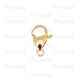1720-0008-GL - Stainless Steel 304 Fish Clasp 6x9mm Gold Plated 7gr 25pcs 1720-0008-GL,montreal, quebec, canada, beads, wholesale