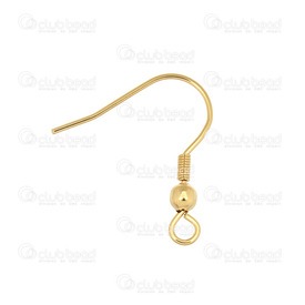 1720-0010-GL - Stainless Steel 304 Fish Hook With Bead and Coil 18x20mm Gold Plated 50pcs 1720-0010-GL,Findings,Earrings,50pcs,Stainless Steel 304,Fish Hook,With Bead and Coil,18X20MM,Yellow,Gold,Metal,50pcs,China,montreal, quebec, canada, beads, wholesale