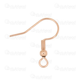 1720-0010-RGL - Stainless Steel 304 Fish Hook 18x20mm With Bead and Coil Rose Gold 2mm Loop 50pcs 1720-0010-RGL,50pcs,Stainless Steel 304,Fish Hook,With Bead and Coil,18X20MM,Pink,Rose Gold,Metal,2mm Loop,50pcs,China,montreal, quebec, canada, beads, wholesale