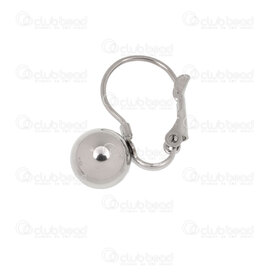 1720-0011-B08 - Acier Inoxydable 304 Boucle D'oreille à Levier 17x12mm avec Bille 8m Naturel 10pcs 1720-0011-B08,Accessoires de finition,Boucles d'oreilles,montreal, quebec, canada, beads, wholesale