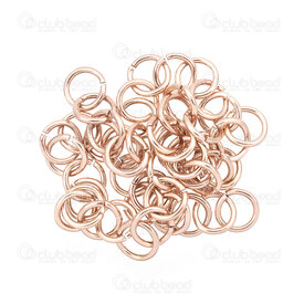 1720-0028-04 - Stainless Steel 304 Jump Ring 8MM Rose Gold Plated Wire Size 1.2mm 50pcs 1720-0028-04,1720-,montreal, quebec, canada, beads, wholesale