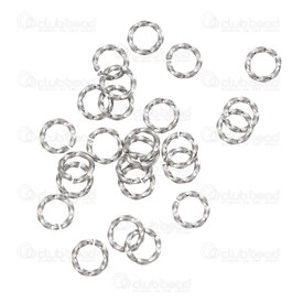 1720-0038-06 - Stainless Steel 304 Jump Ring Twisted 6mm Natural Wire Size 1mm 100pcs 1720-0038-06,1720-,100pcs,Stainless Steel 304,Jump Ring,Twisted,6mm,Grey,Natural,Metal,Wire Size 1mm,100pcs,China,montreal, quebec, canada, beads, wholesale