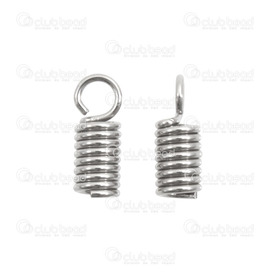 1720-0044 - Stainless Steel 304 Spring Cord Connector 2.5mm Natural With Loop 100pcs 1720-0044,Cordon,2.5mm,Stainless Steel 304,Spring cord connector,2.5mm,Grey,Natural,Metal,With Loop,100pcs,China,montreal, quebec, canada, beads, wholesale
