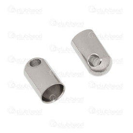1720-0045-06 - Stainless Steel 304 Cord End Connector for 6mm Round Cord 12x7mm with 3mm loop Natural 92gr 50pcs 1720-0045-06,Findings,Stainless Steel,montreal, quebec, canada, beads, wholesale