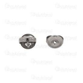 1720-0070-06 - Stainless Steel 304 Earring Butterfly Clutch Round 6.5x6x3.5mm For 0.7mm Stud Natural 100pcs 1720-0070-06,Findings,montreal, quebec, canada, beads, wholesale