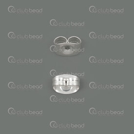 1720-0070-SL - Stainless Steel 304 Earring Butterfly Clutch 6x4.5x3mm For 0.7mm Stud  Silver Plated 100pcs 1720-0070-SL,10',montreal, quebec, canada, beads, wholesale
