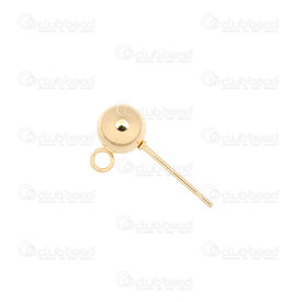 1720-0072-6MM-GL - Stainless Steel 304 Earring Ball Stud 6mm Gold With Loop Stud 17x0.8mm 20pcs 1720-0072-6MM-GL,Findings,Earrings,Stainless steel,20pcs,Stainless Steel 304,Earring Ball Stud,6mm,Yellow,Gold,Metal,With Loop,Stud 17x0.8mm,20pcs,China,montreal, quebec, canada, beads, wholesale