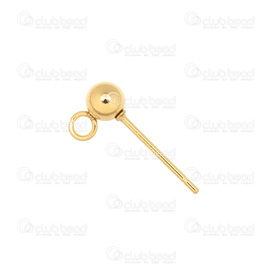 1720-0072-GL - Stainless Steel 304 Earring Ball Stud 4mm Gold Plated With Loop Stud 17x0.8mm 20pcs 1720-0072-GL,Findings,4mm,Stainless Steel 304,Earring Ball Stud,4mm,Yellow,Gold,Metal,With Loop,Stud 17x0.8mm,20pcs,China,montreal, quebec, canada, beads, wholesale