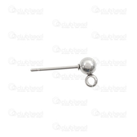 1720-0072 - Stainless Steel 304 Earring Ball Stud With Ring 4mm Natural 50pcs 1720-0072,Stainless Steel Earring,50pcs,Stainless Steel 304,Earring Ball Stud,With Ring,4mm,Grey,Natural,Metal,50pcs,China,montreal, quebec, canada, beads, wholesale