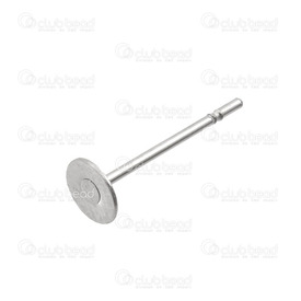 1720-0076 - Stainless Steel 304 Earring Stud 4mm Round Plate Natural 100pcs 1720-0076,Cabochons,100pcs,Stainless Steel 304,Earring Flat Stud,4X12MM,Grey,Metal,100pcs,China,montreal, quebec, canada, beads, wholesale
