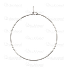 1720-0085-30 - Acier Inoxydable 304 Boucles d\'oreilles en fil Naturel 30mm Diamètre de la Tige 0.7mm 50pcs 1720-0085-30,Accessoires de finition,89,montreal, quebec, canada, beads, wholesale