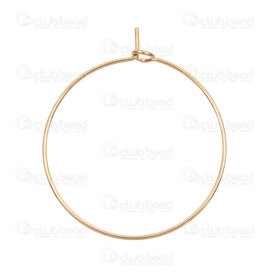 1720-0085-30GL - Acier Inoxydable 304 Boucles d\'oreilles en fil Plaque Or 30mm Diamètre de la Tige 0.7mm 50pcs 1720-0085-30GL,Earring findings,montreal, quebec, canada, beads, wholesale