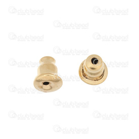 1720-0086-GL - Stainless Steel 304 Earring Bullet Clutch 5x6mm Gold Plated 50pcs 1720-0086-GL,Findings,Earrings,50pcs,Stainless Steel 304,Earring Bullet Clutch,5X6MM,Yellow,Gold,Metal,50pcs,China,montreal, quebec, canada, beads, wholesale