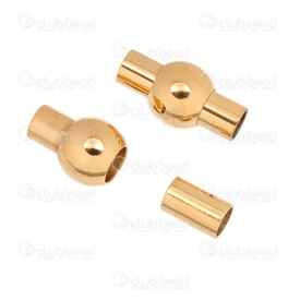 1720-0108-GL - Stainless Steel 316 Magnetic Clasp Inner Diameter 4mm Round 17x8mm Gold 3pcs 1720-0108-GL,Findings,Clasps,montreal, quebec, canada, beads, wholesale